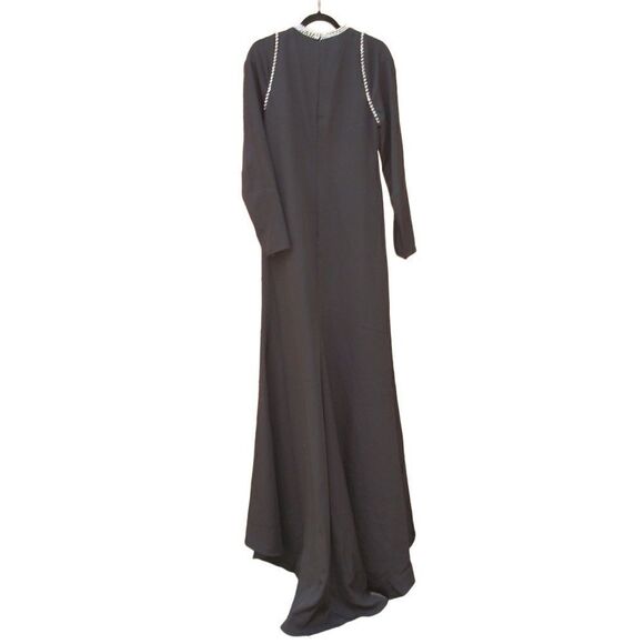 Mac Duggal 26612 Womens Raglan Long Sleeve Black Gown Dress - Picture 11 of 16